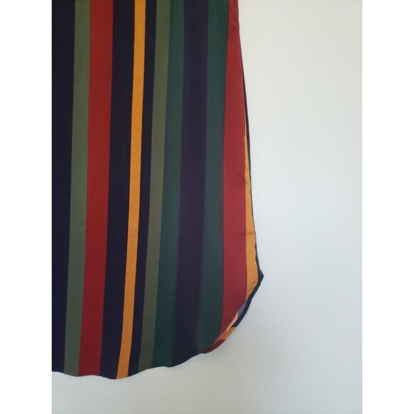 Emery Rose Womens L Shirt Dress Striped Bold V Neck Casual Spring Summer Preppy - Picture 3 of 6